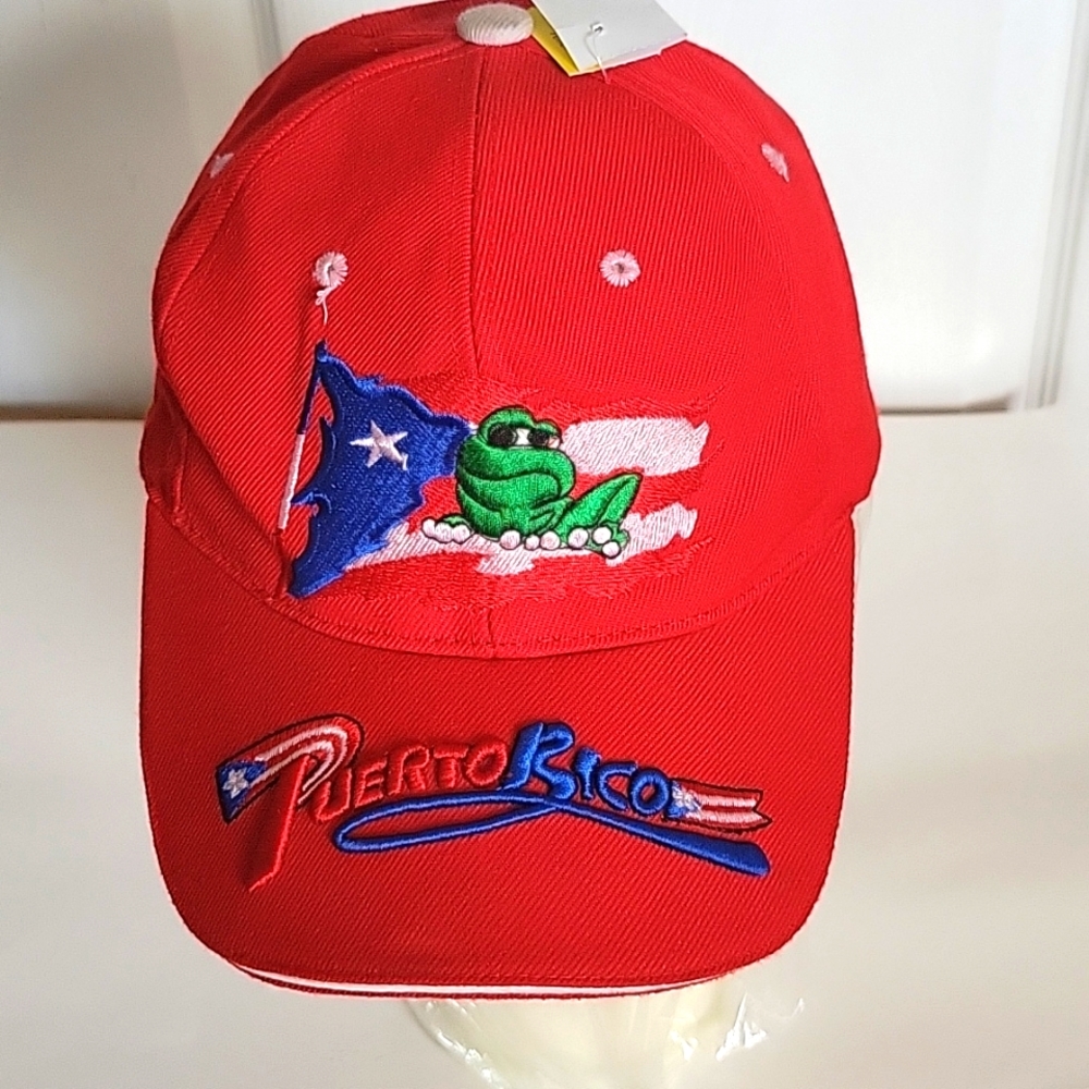 Puerto Rico PR Red Embroider Baseball Cap Hat Adjustable